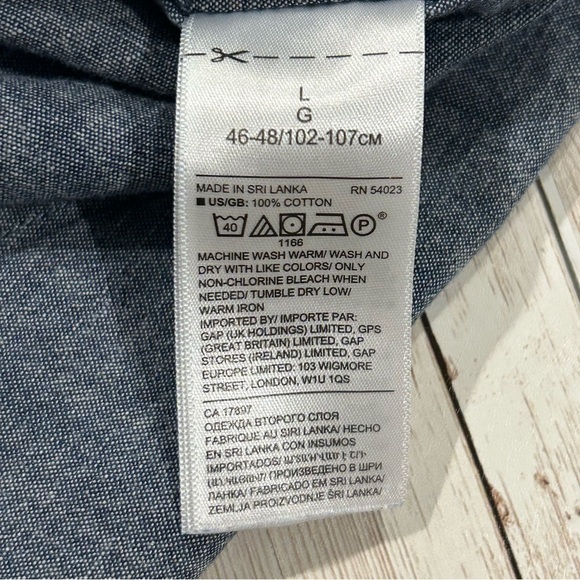 Banana Republic men’s, untucked, slim fit, chambray button-down shirt -sz L - Picture 7 of 11